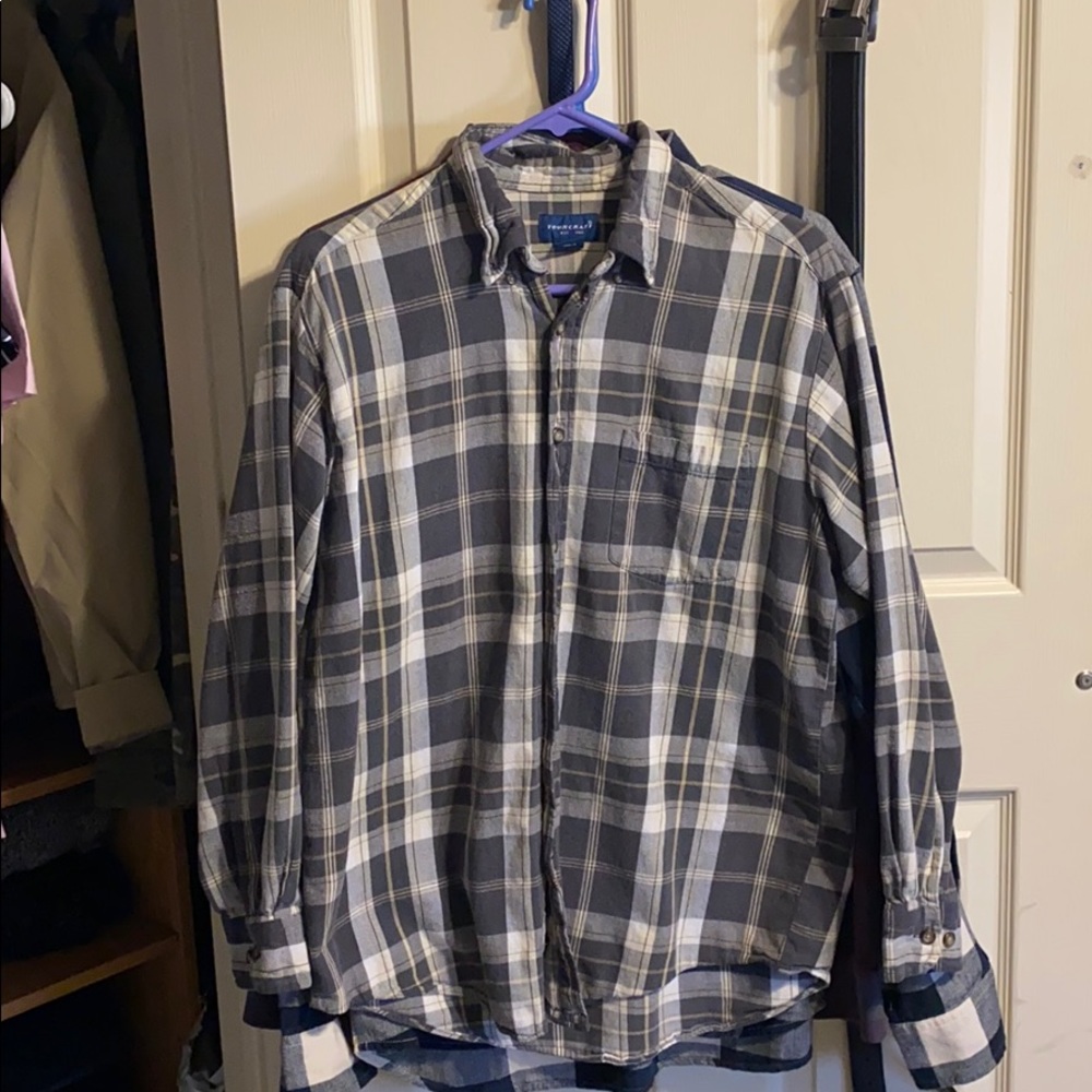 Gray/white/yellow flannel